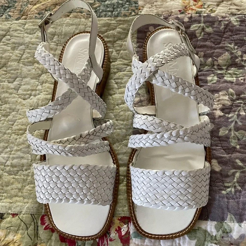 San Marina braided sandals. EU size 37. US size 6/12. Pure white. Like new. - Picture 2 of 2